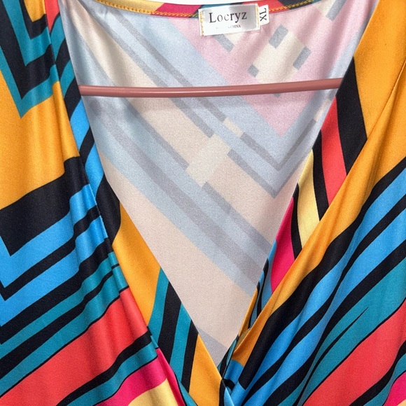 Orange Multi Color Maxi Dress in Size XL - Picture 2 of 4